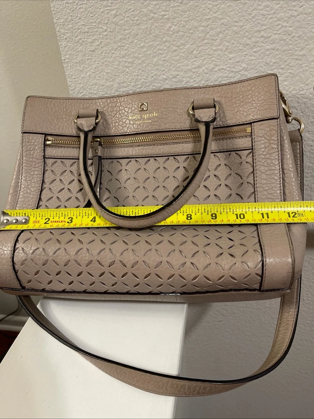 Kate Spade New York Perri Lane Bubbles Romy Satchel Beige